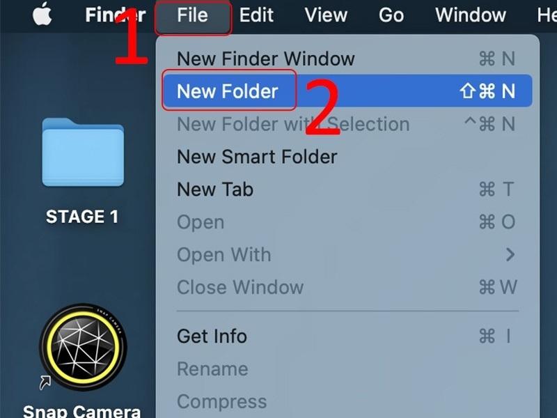 Cách tạo Folder trên menu cửa sổ MacOS