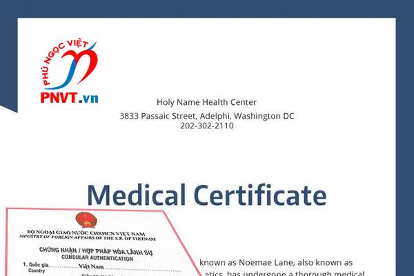 Quy định hợp pháp hóa lãnh sự Medical Certificate