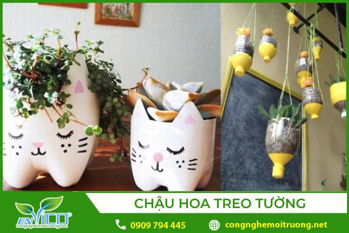 Chậu hoa treo tường cực dễ làm