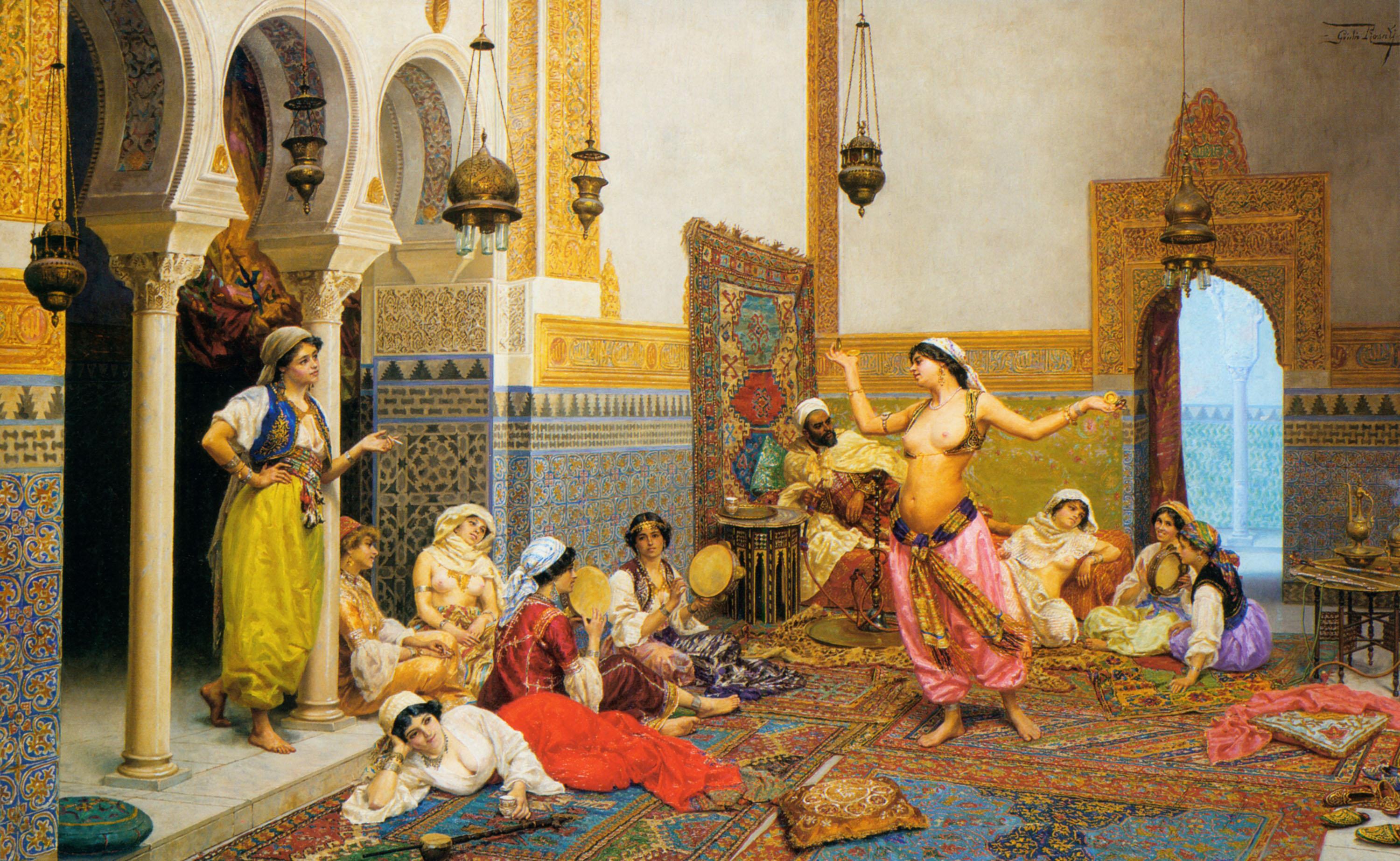 The harem dance, oil on canvas, 65 x 115 cm