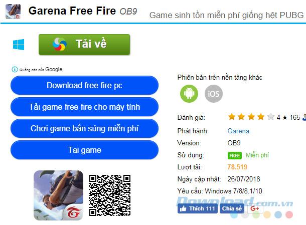 Cách tải và cài đặt game Garena Free Fire