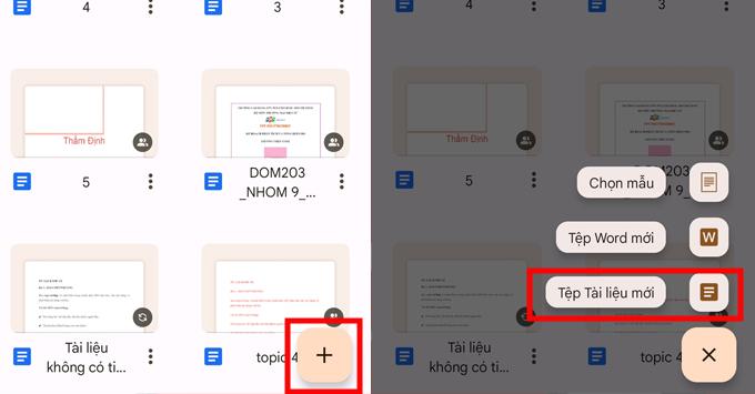 Cách tạo file PDF trên điện thoại bằng Google Docs bước tạo file