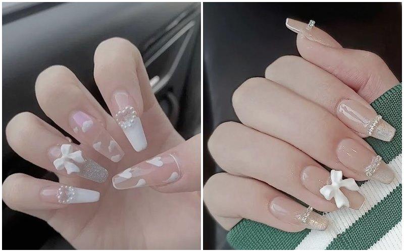 15 mẫu nail nơ xinh đơn giản dễ phối đồ cho nàng tiểu thư