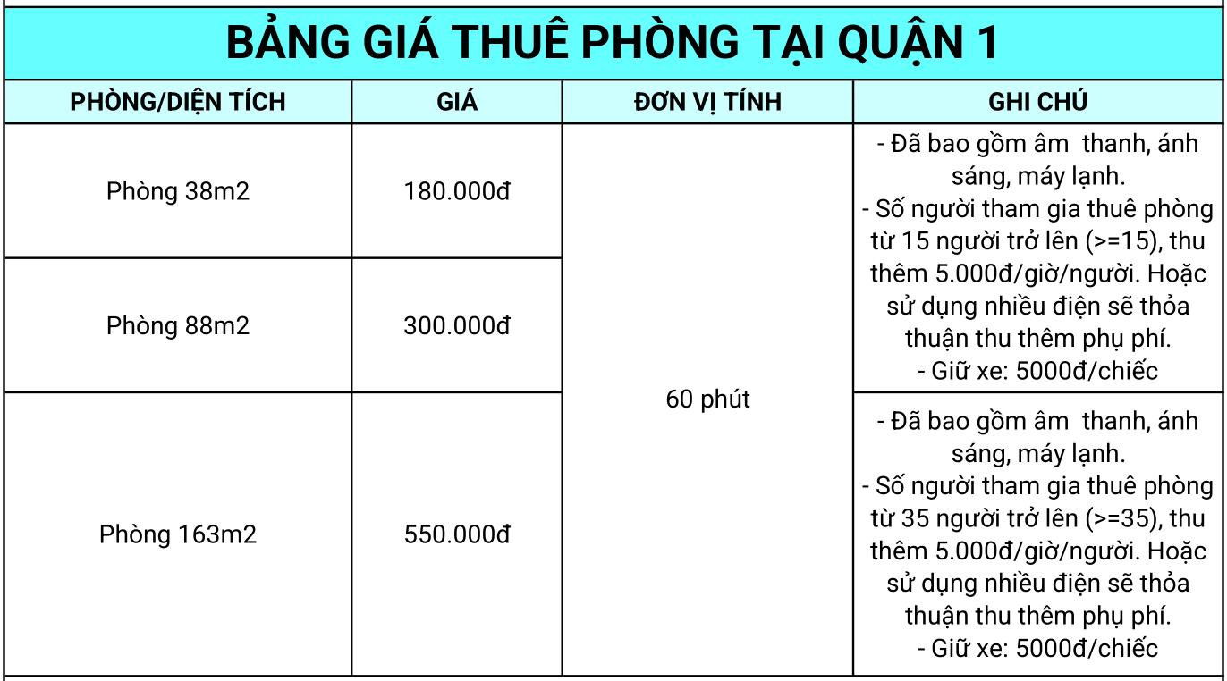 Bảng giá cho thuê phòng tập nhảy - múa giá rẻ tại HCM 2024