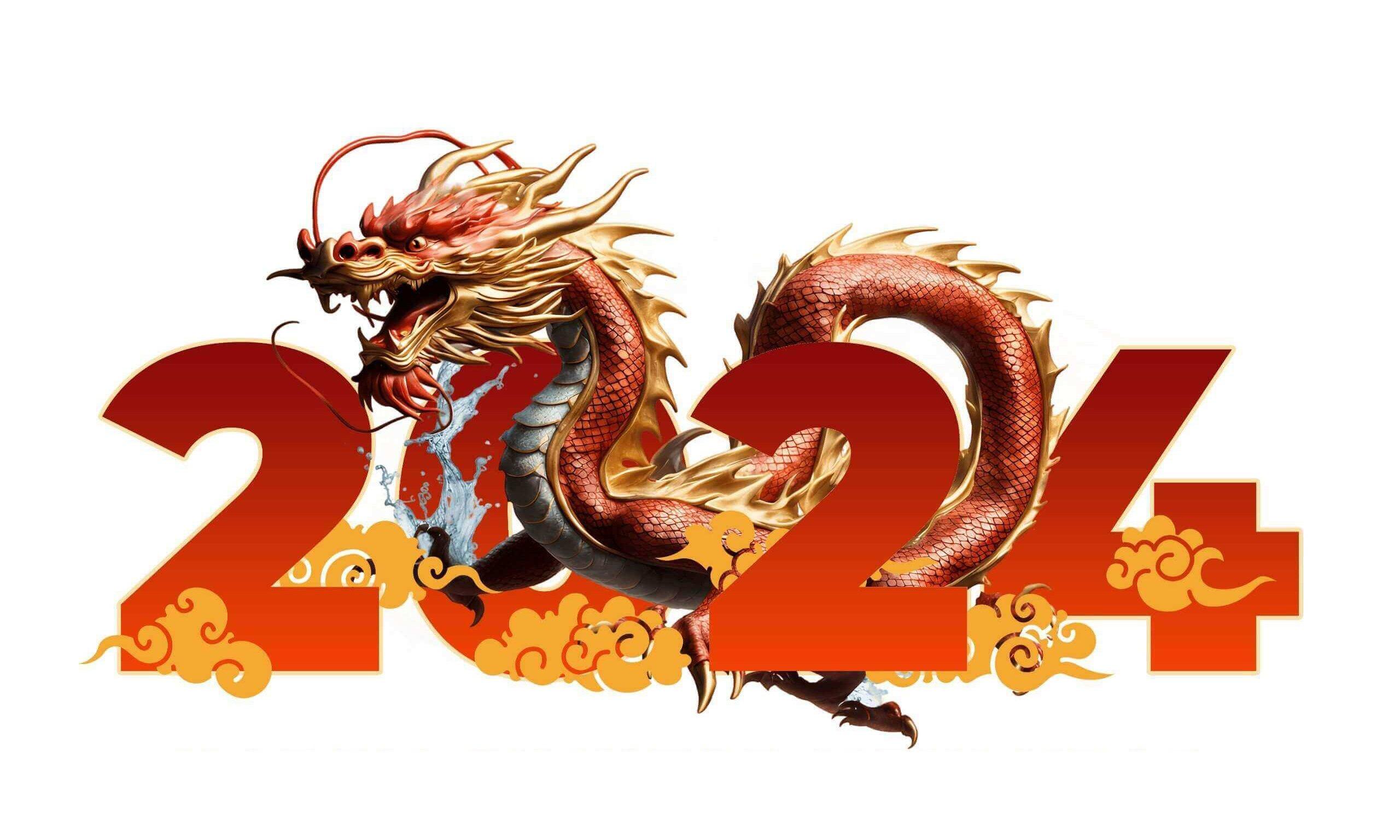 Rồng Tết banner 2024 đẹp